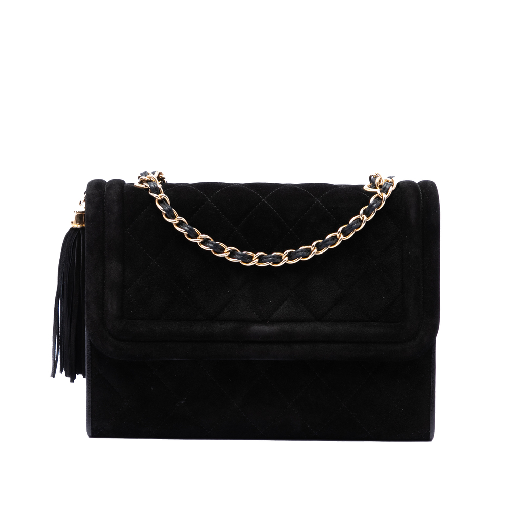 Pre-Loved Chanel Quilted Suede Tassel Flap - Picture 1 of 8